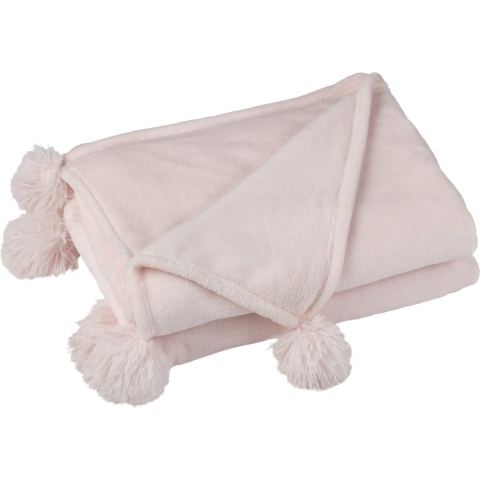 J-Line Plaid Pompom Lichtroze