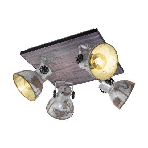 EGLO Barnstaple - wandlamp - E27 - bruin-patina|zwart|oud-zink-look