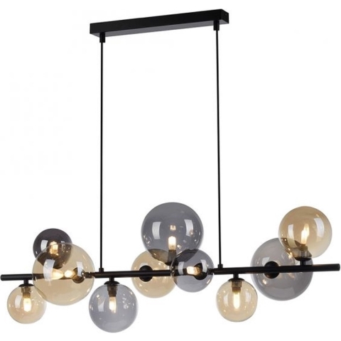 Paul Neuhaus Hanglamp Popsicle Zwart - Smoke Amber Glas 85cm