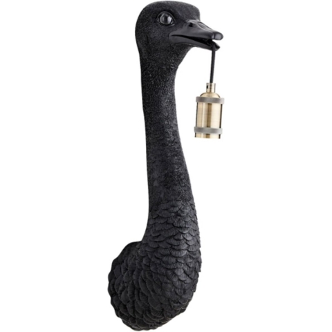 Light & Living Wandlamp Ostrich - Zwart - 18x15.5x57.5cm