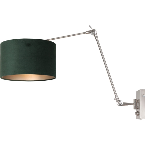 Steinhauer Prestige Chic wandlamp staal en groen tot 105 cm diep E27