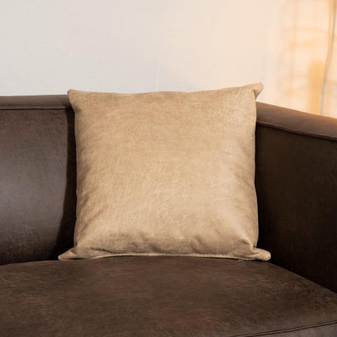 Bronx71 Sierkussen Kyla eco-leer beige 45 x 45 cm