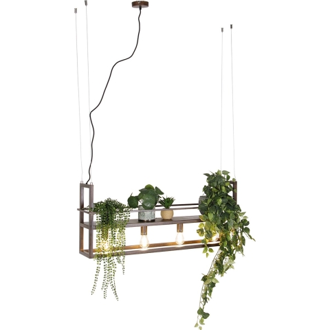 QAZQA Smart hanglamp roestbruin met rek incl. 4 Wifi A60 - Cage Rack