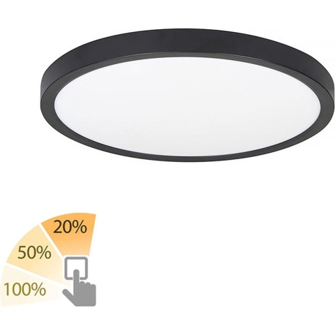 Highlight Plafondlamp Piatto Ø 23,5 cm 3 step DIM zwart