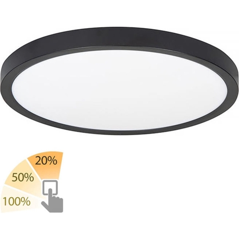 Highlight Plafondlamp Piatto Ø 44,5 cm 3 step DIM zwart