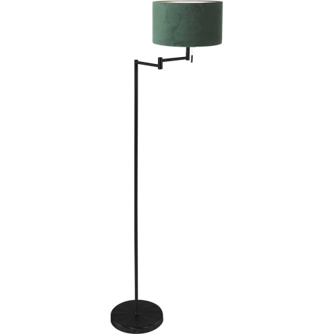 Mexlite Vloerlamp Bella Zwart Lampenkap Ø 30cm Groen E27 Fitting