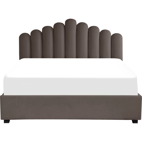 Beliani-VINCENNES -Tweepersoonsbed-Beige-180 x 200 cm-Fluweel