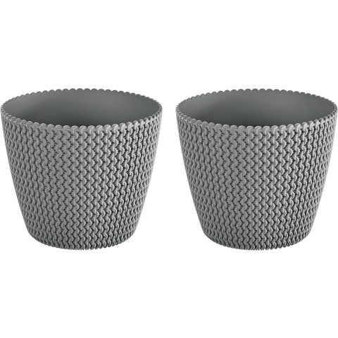 3x Kunststof Splofy bloempotten/plantenpotten lichtgrijs 40 cm -