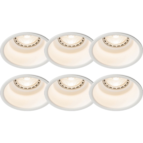 QAZQA Set van 6 moderne inbouwspots wit - Dept
