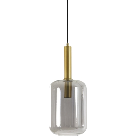 Light&living Hanglamp Ø22x52 cm LEKAR antiek brons+smoke glas