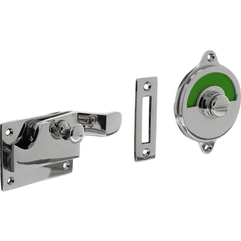 Intersteel | WC-overslag met bocht rood / groen | Nikkel