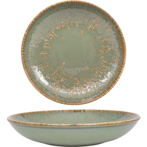 Bonna Diep bord - Sage Snell - Porselein - 23 cm 1000cc - set van 6