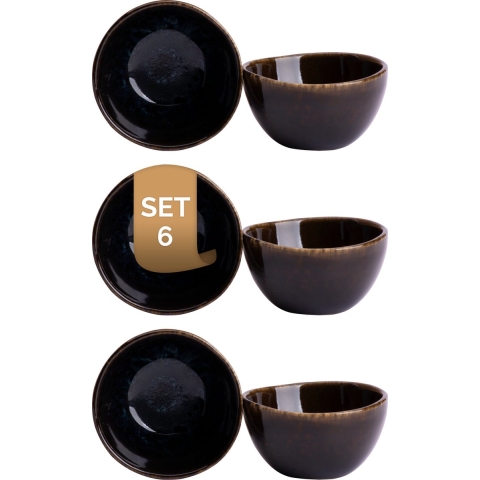 Palmer Schaal Eccentric 7.5 cm 10 cl Blauw Stoneware 6 stuks