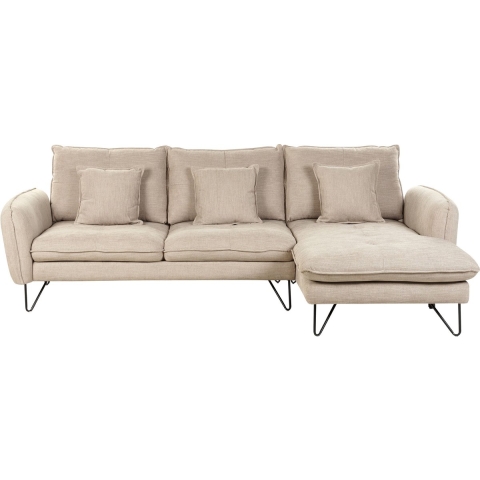 Beliani - SERSAN - Hoekbank - Beige - Linkerzijde - Chenille