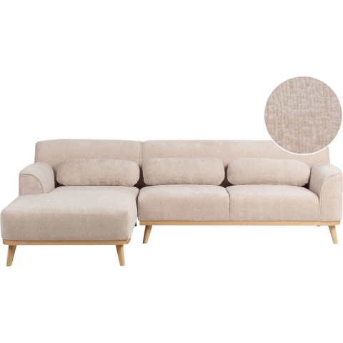 Beliani - SIMOS - Hoekbank - Beige - Rechtszijdig - Chenille
