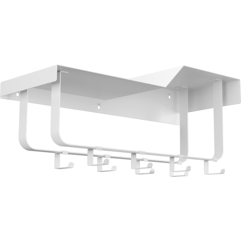 Gorillz Layer - Wandkapstok Met Hoedenplank - 8 Haken - Wit