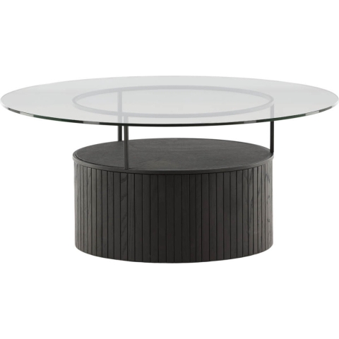 Fjôrd - Salontafel Bovall Zwart Helder Glas ⌀90cm