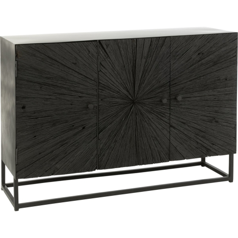 J-Line kast Shanil - hout|ijzer - zwart