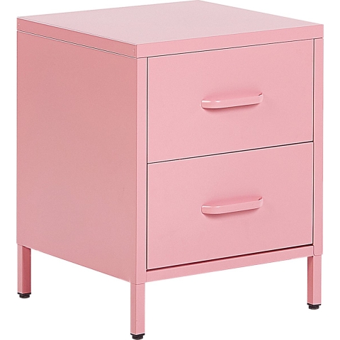 Beliani - MALAVI - Nachtkastje - Roze - Staal