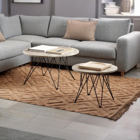 by fonQ Webby Salontafel Ø 80 cm - Grijs / Zwart