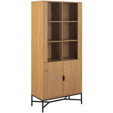 Giga Living - Vitrinekast Naturel Eikenlook - 80x40x180cm - Juna