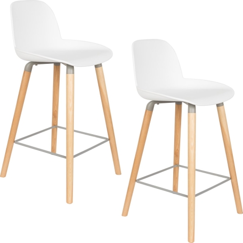 Zuiver Albert Kuip Barkruk 65 cm Wit - Set van 2