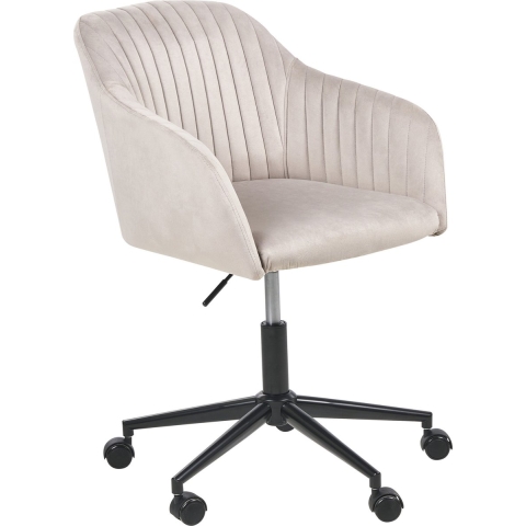 Beliani - VENICE - Bureaustoel - Taupe - Fluweel
