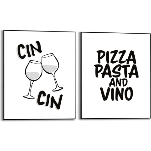 Reinders - Cin Cin Moments - Schilderijen set 2x 50x40cm Zwart