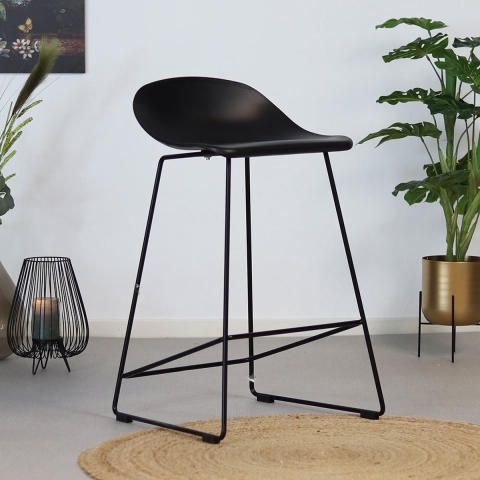 Livin24 Scandinavische Barkruk Ellen zwart 66cm