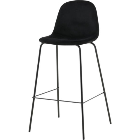 Svea - Selo barkruk 77 cm - velvet - zwart