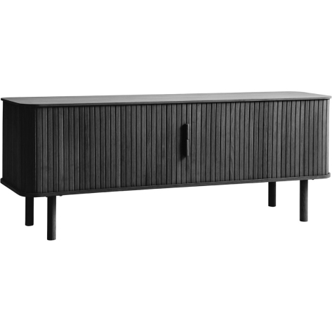 by fonQ Splinted Tv-meubel - Zwart Eiken