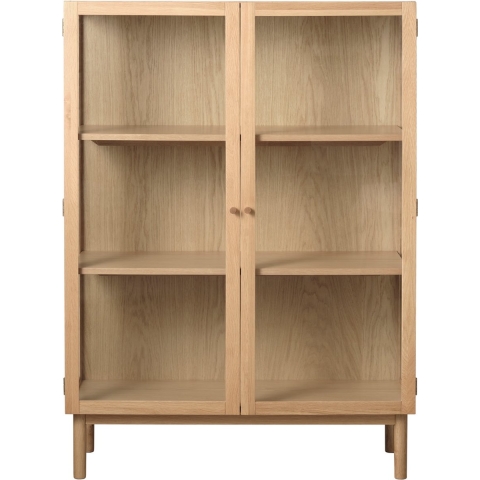 by fonQ Fika Vitrinekast - H 140 cm - Naturel Eiken
