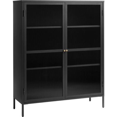 by fonQ Opal Vitrinekast - H 140 cm - Zwart