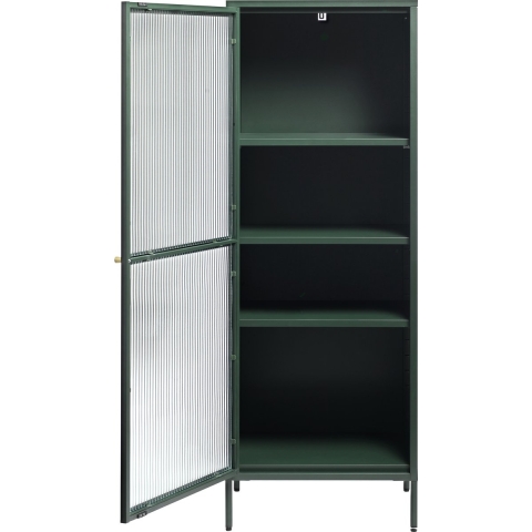 by fonQ Opal Vitrinekast - H 160 cm - Olijfgroen