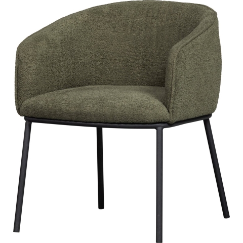 WOOOD Leon Eetkamerstoel - Bouclé - Forest Green - 77x61x63