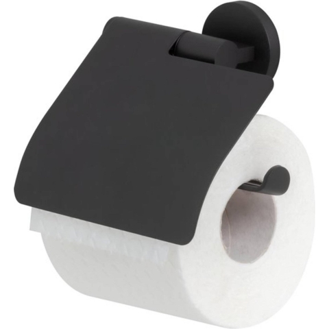 Tiger Noon Toiletrolhouder met Klep - Zwart