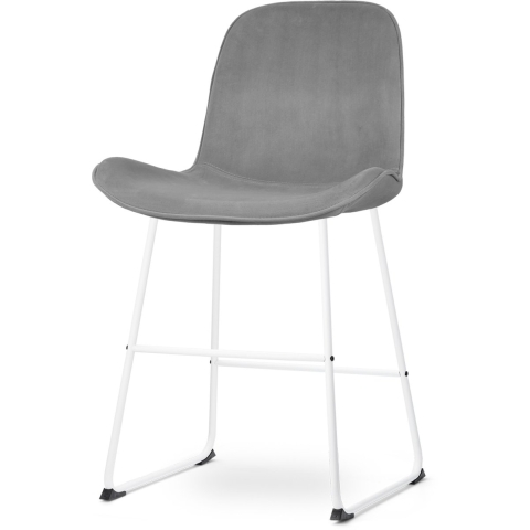 Nolon Nino-Fé Barkruk Grijs - Velvet - Wit Onderstel - 65 cm