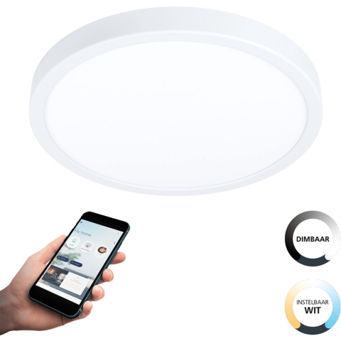 EGLO connect.z Fueva-Z Smart Opbouwlamp - Ø 28,5 cm - Wit - Dimbaar
