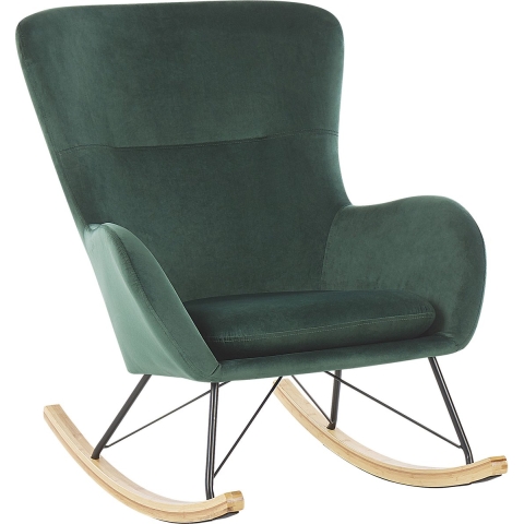 Beliani - ELLAN - Schommelstoel - Donkergroen - Fluweel