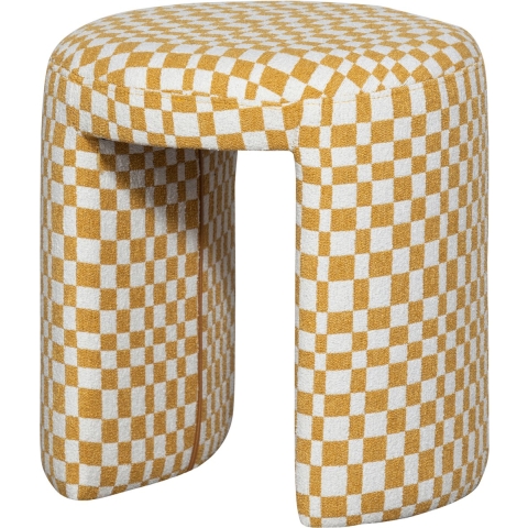 WOOOD krukje Charlie - Polyester - Ruitjes - Geel