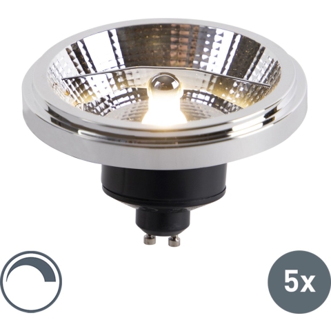 LUEDD Set van 5 GU10 dimbare LED lampen AR111 11W 810 lm 2700K