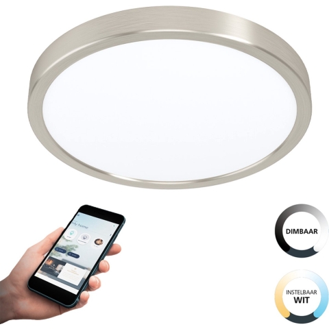 EGLO connect.z Fueva-Z Smart Opbouwlamp - Ø 28,5 cm - Grijs -Dimbaar