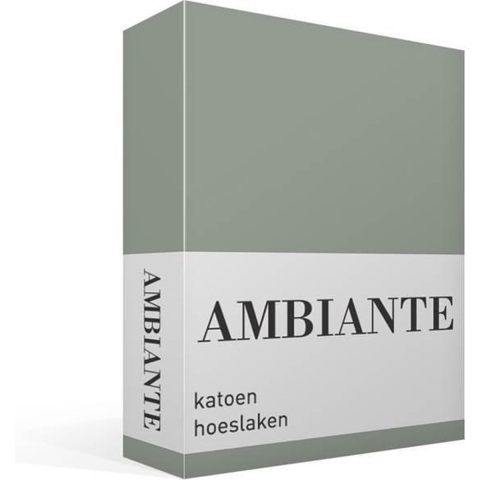 Ambiante Cotton Uni Hoeslaken 180 x 210/220 cm - Groen