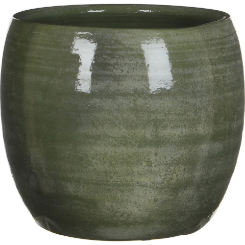 Mica Decorations Lester Bloempot - H22 x Ø24 cm - Terracotta - Groen