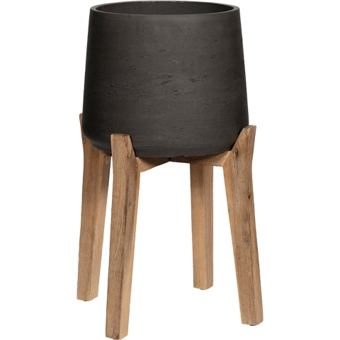 Pottery Pots Bloempot op standaard Zwart-Grijs D 55 cm H 82.5 cm