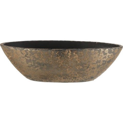Mica Decorations Bloempot - goudkleurig - boot schaal - 48x15cm