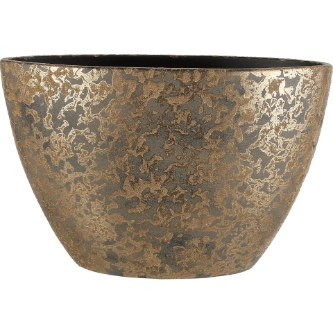 Mica Decorations Bloempot - goudkleurig - ovale schaal - 40x26cm