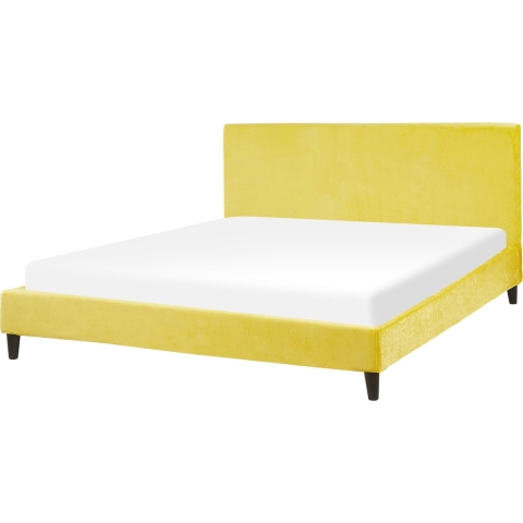 Beliani - FITOU - Tweepersoonsbed - Geel - 160 x 200 cm - Fluweel