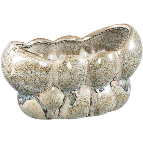 PTMD Bloempot Jodie - 23x13x13 cm - Keramiek - Groen
