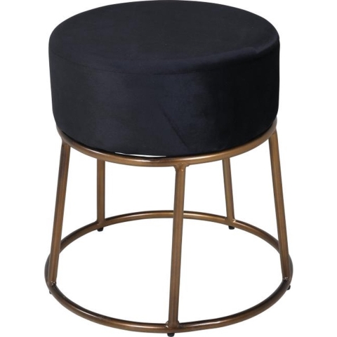 Svea - Nox poef - velvet - zwart|koper
